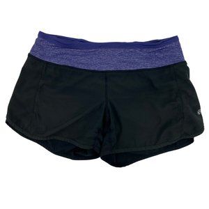 Lululemon Speed Shorts Black Purple Size 4